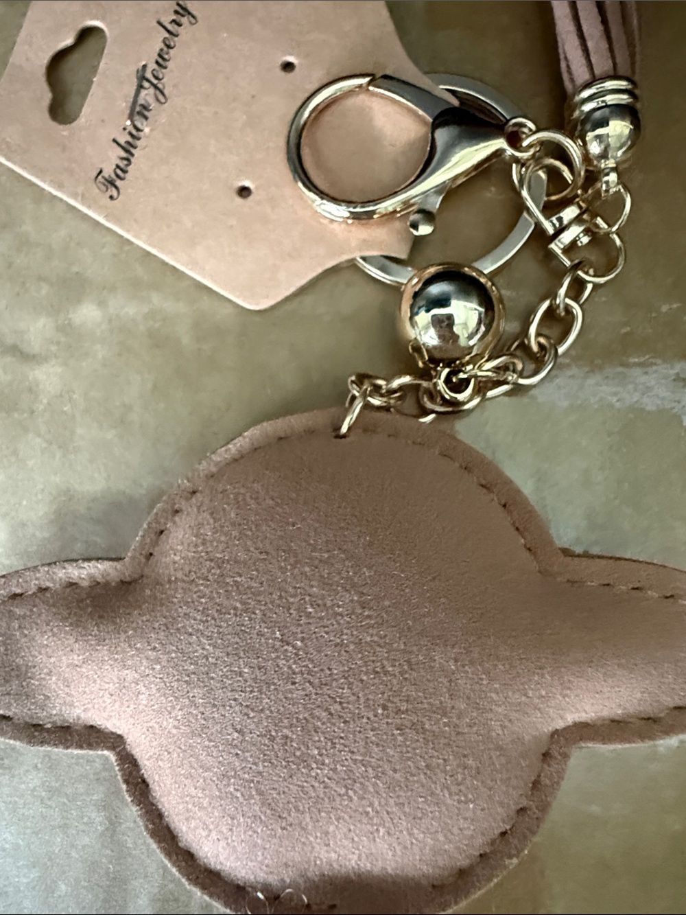 Fashion Jewelry Gold & Blush Planet Keychain Tassel Charm - Picture 2 of 2